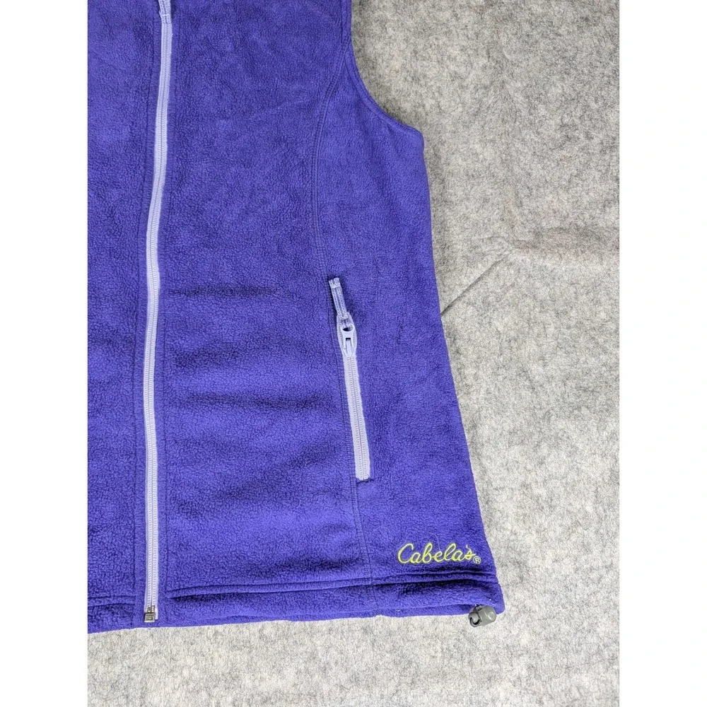 Cabelas Womens Purple Fleece Vest Full‎ Zip Pockets M Medium Outdoor Casual